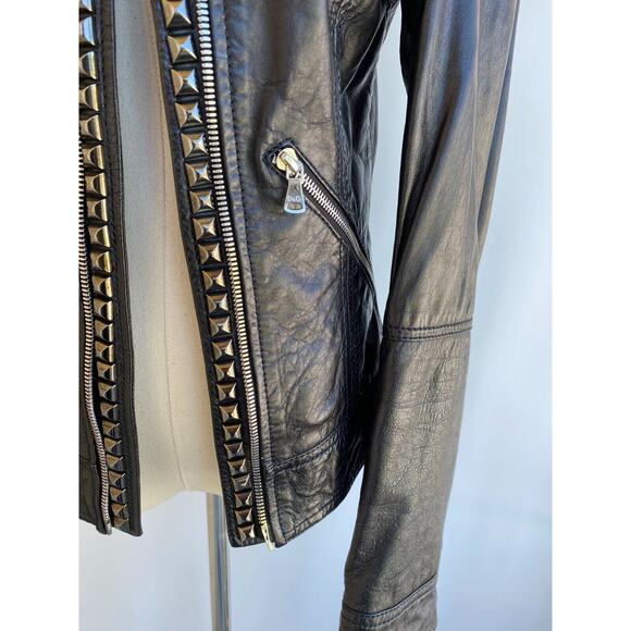 Dolce & Gabbana Studded Lamb Leather Biker Jacket Vintage Size 46, US 10 - Picture 5 of 11